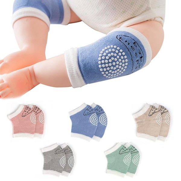 KOQAIIZ 5 Pairs of Knee Pads Baby Crawling Rubber Dots