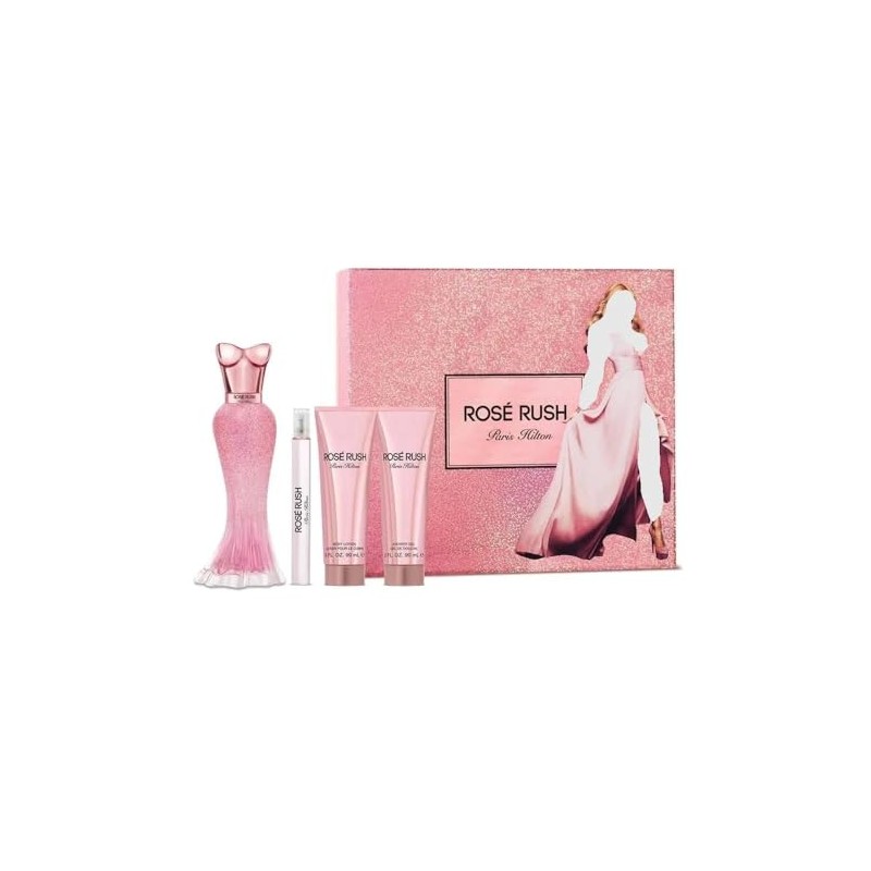 Paris Hilton Rose Rush 4 Pieces Gift Set for Women,