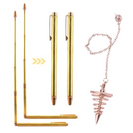 Copper Dowsing Rods, Solid Copper and Brass Dowsing Rods for Tracing Spiritual Energy, Dowsing Rod for Detecting Gold, Water, Treasure, Buried Items, Ghost Hunting