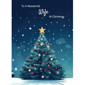 Papa Prints® Happy Christmas Wife Card (130 x 180 mm) Wife Xmas Cards with Envelope Xmas Card Wife Large Christmas Cards Fiancee Merry Christmas Wife Card