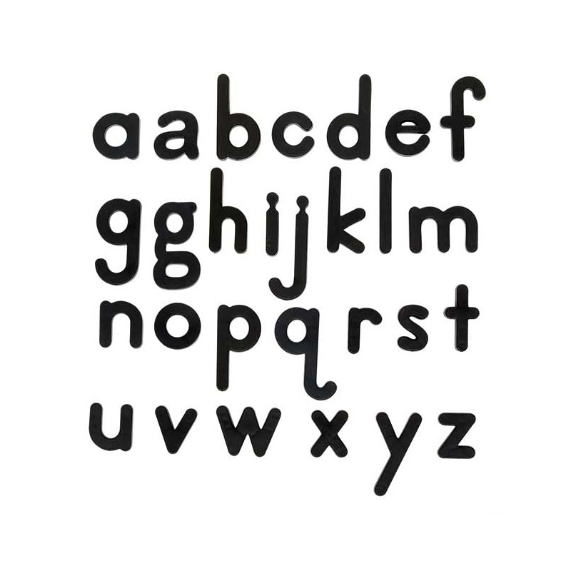 Really Good Stuff EZread Black Plastic Magnetic Lowercase Letter Kit