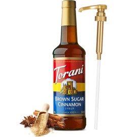 Coffee Syrup, Brown Sugar Cinnamon Flavored Syrup for Drinks, Pump Included, 25.4 Fl Oz