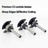 SICWOOD 3pcs Top Bearing Slot Cutter Router Bit Set -