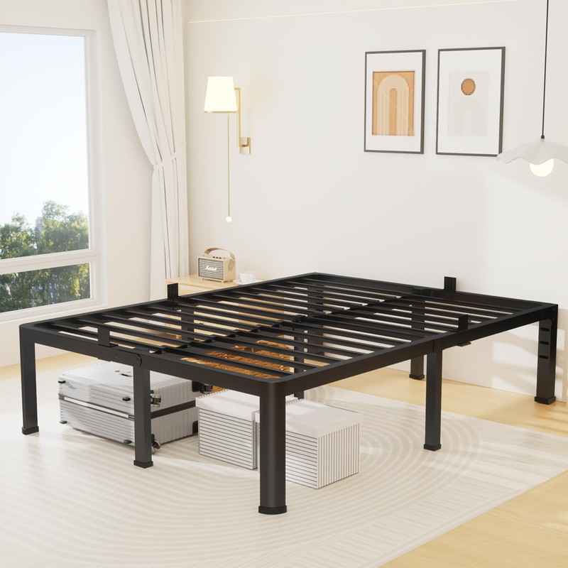 Superay 16 Inch Queen Size Metal Platform Bed Frame with