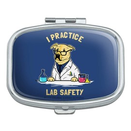 I Practice Lab Safety Labrador Retriever Funny Humor Rectangle Pill Case Trinket Gift Box