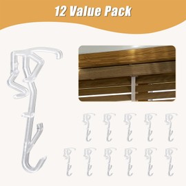 Valance Clips, 12Pcs 2.5 Inch Clear Horizontal Wood Blind Hidden Valance Clips Replacement for Hunter Douglas Blinds