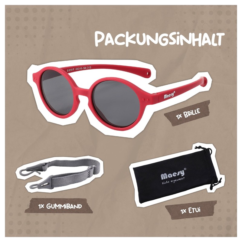 Maesy Baby Sunglasses for 0-2 Years - UV400 Polarised Protection