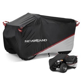 Neverland Quad Tarpaulin ATV Cover, Waterproof Indoor and Outdoor Use Cover for Quad Cover Buckle Snowproof Dustproof Quad Tarpaulin Black and Silver Splices 256 x 110 x 120 cm