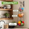 HULISEN 3 Tier Hanging Fruit Basket with Banana Hook, 36-Inch