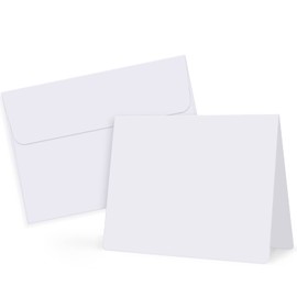 Eupako White-Blank-Cards-and-Envelopes-100-Pack-4.125x5.5 Heavyweight-Folded-Cardstock-and-A2-Envelopes-Self-Seal for Greeting Cards, Invitations, Wedding, Baby Shower, Birthday