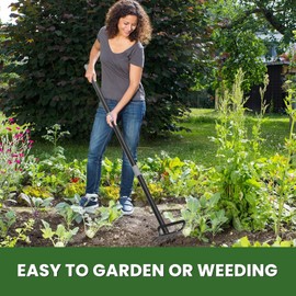 Hoe Garden Tool, 2 in 1 Heavy Duty Gardening Tools, 17 to 45 Inch Adjustable Weeding Tool with Gray Sheath, The Garden Hoe is Used to Loosen Soil and Weed in a Vegetable or Flower Garden