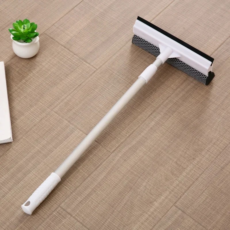 2-in-1 Window Squeegee for Glass Cleaning – Retractable Pole with