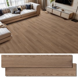 INMOZATA Peel and Stick Floor Tile, 36Packs 54 Sq. Ft Vinyl Flooring Plank 36"x 6" Peel and Stick Vinyl Flooring Tile Waterproof Wood Grain for Bedroom, Living Room, Kitchen, RV(Smoke Oak)