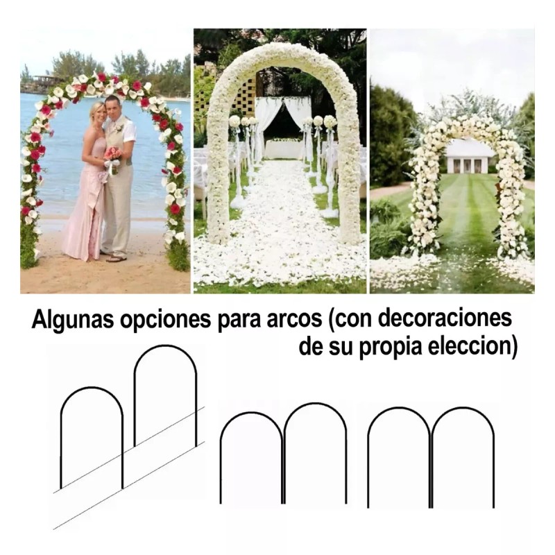 Arco De Boda Decoracion Plantas Fiesta Metal Con Base 2.4m