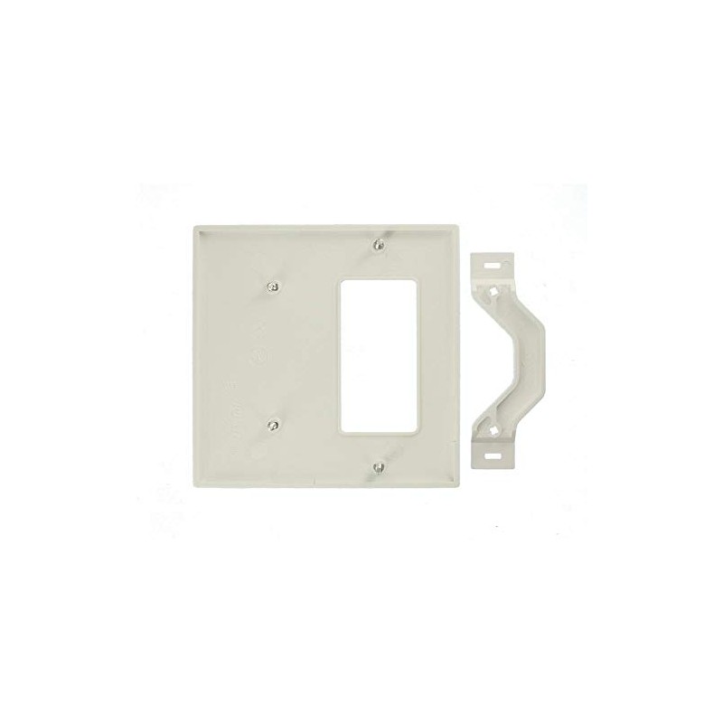 Leviton 2-Gang 1-Blank 1-Decora/GFCI Device Combination Wallplate, Standard Size, 80708-W,
