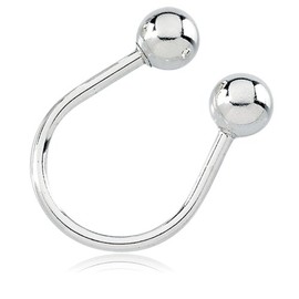 The Black Bow Sterling Silver U Shaped Key Chain