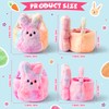 ARefugen 2Pcs Easter Fluffy Bunny Basket - Soft Plush Basket