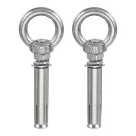 PATIKIL M8x70mm Concrete Eye Bolt, 2 Pcs 304 Stainless Steel Expansion Lifting Bolts Fastener Eye Ring Anchors Screw for Ceiling Concrete Wall Brick Masonry, Silver