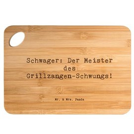 Mr. & Mrs. Panda Bamboo Chopping Board Saying Schwager Grillmeister Gift Family Smile Unique Designs Serving Board Barbecue Tongs