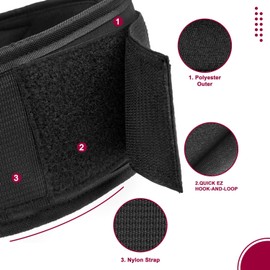 EVO Fitness Weight Lifting Belt AUTO LOCK 6.5” Neoprene Padded Back Lumbar Support Gym Training Exercise Workout Bodybuilding Powerlifting Deadlifts Squats with 18" Wrist Wrap (Large, Black)