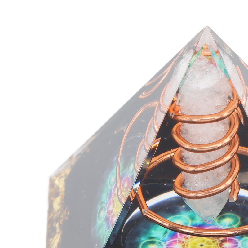 Healing Crystal Pillar Pyramid 6CM Epoxy Positive Energy Generator Meditation