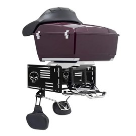 VPZMT Tour Trunk Pack Pak＆ Backrest Sissy Bar＆Mounting Luggage Rack Wall Mount Storage Rack Kit for Harley Touring Road King Electra Road Street Glide CVO Sportster Softail Dyna Models