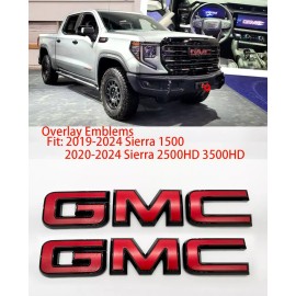 Unbranded FRONT Rear Red Black OVERLAY FOR GMC SIERRA 1500 2500HD 3500HD 2019-2023