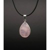 Rose Quartz Tear Drop Pendant Silver Plated