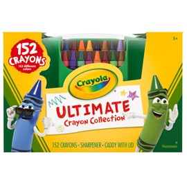 Crayola Ultimate Crayon Box Collection (152ct), Bulk Kids Crayon Caddy, Classic & Glitter Colors, Coloring Book Supplies, Gift for Kids, Ages 3, 4, 5