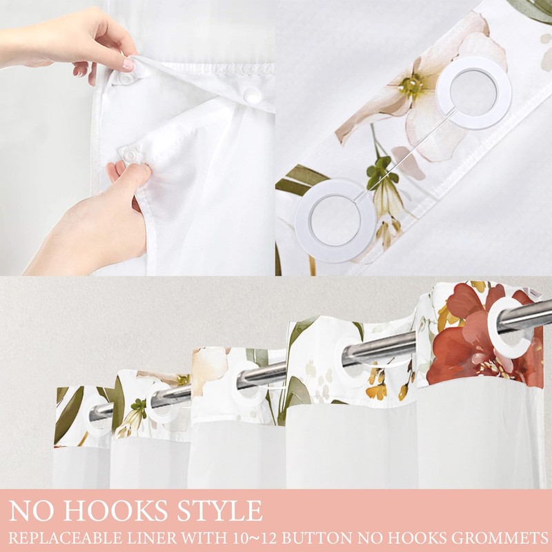 Tititex No Hooks Snap in Liner Rustic Red White Pink