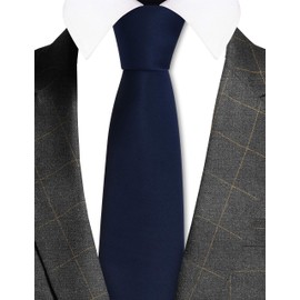Gusleson Classic Men's Wedding Ties for Men Silk Navy Blue Tie Solid 8cm Necktie (UK0791-03)