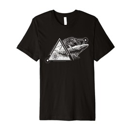 Geometric Triangle space Whale Wave Premium T-Shirt