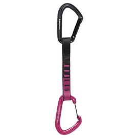 Black Diamond HotForge Hybrid Quickdraw | Keylock Straight & Bent Gate Carabiners | Durable Nylon Dogbone | Sport & Trad Rock Climbing Draw | Ultra Pink | 12 cm