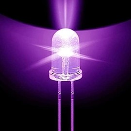 100 Stück LED 5mm Farbe UV ultraviolett LEDs Gehäuse klar Schwarzlicht Leuchtdioden ca. 3V Diode 2 Pin LEDs Gehäuse klar elpohl®