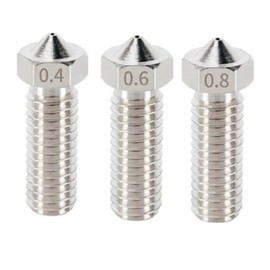 SIUTEC® Premium Volcano Copper Chrome Zirconium Nozzle Set of 3 Nozzles: 0.4/0.6/0.8 mm for Volcano Hotends, Sidewinder, Kobra Max and Many More 1.75 mm Filament