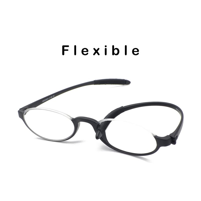 Mcoorn Retro Design Flexible Reading Glasses Lightweight (Elastic Plastic) Reader,Half