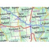Mississippi State Physical Map - 14.4 x 25 inches -