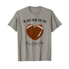 Here For The 90s Hip Hop football shirt Heart Football Lover T-Shirt