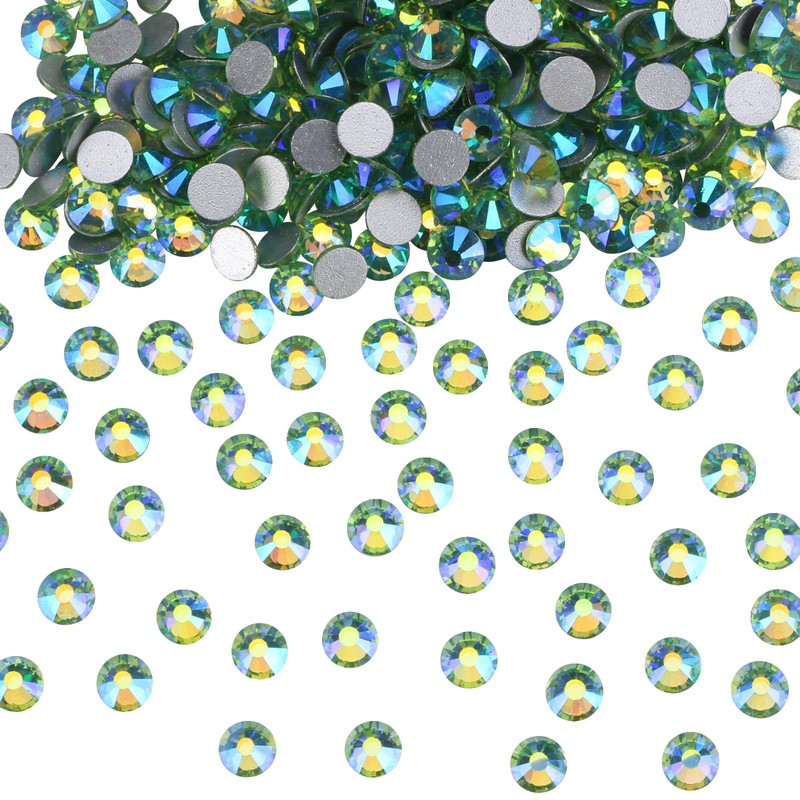 Jollin Glue Fix Crystal AB FlatBack Rhinestones (ss20 576pcs, Light-green