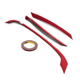 Xotic Tech Front Grille Grill Cover Trim, Type-R Style Sporty Red 3 pcs, Compatible with Honda Civic 10th Gen