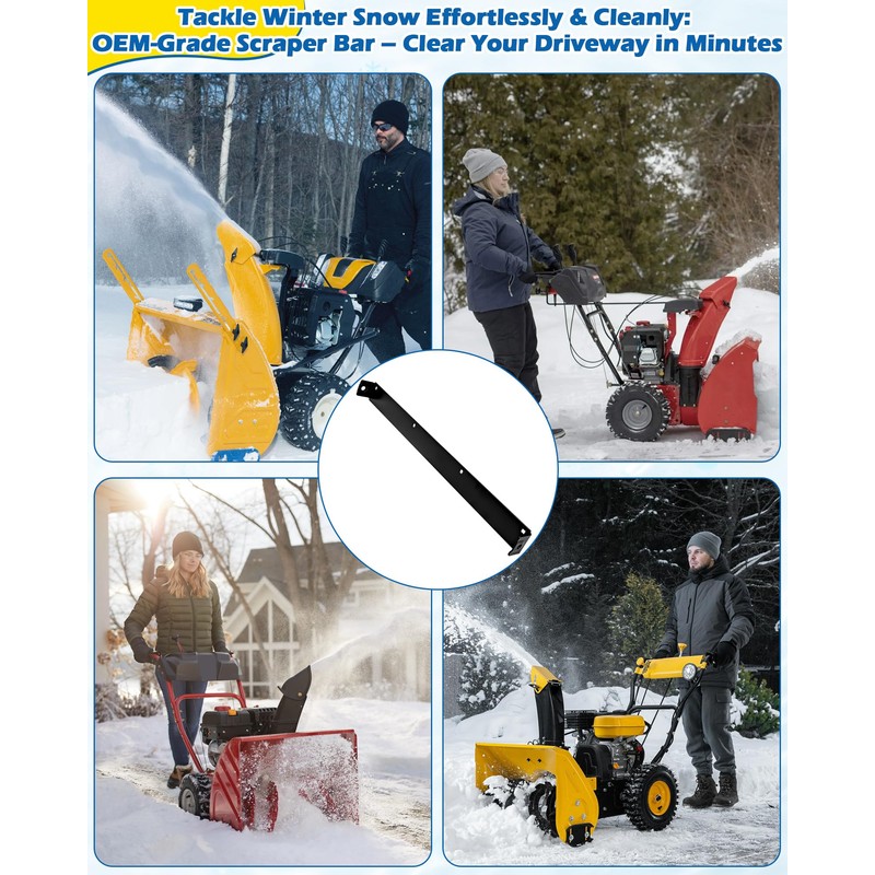 IWIWE 26" Snow Blower Scraper Bar Shave Plate - Replaces