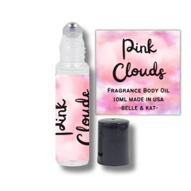 Fragrance Body Oil Roll-On Scented Pink Clouds - 0.33 Fl Oz (10ml) - Made in USA