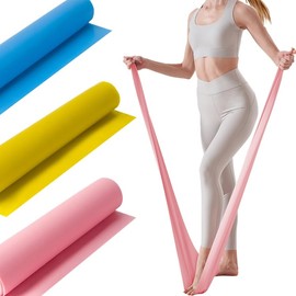 LNJLVI Bandas de Resistencia 3PCS, Banda Elástica Super Bandas de Resistencia 150cm Aplicable para Casa, Gym, Yoga, Pilates, Fisioterapia(Azul-Rosa-Amarillo,)