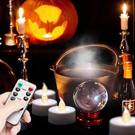 Hanzim LED Tea Light Candles with Remote Control,Flickering Flameless Candle,Long Lasting 400+Hours,Battery Operated,with Timer for Home Decoration Seasonal &Festival Celebration WarmWhite (12pcs)