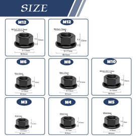 RISON Titanium Nut Titanium Flange Nut M10x1.5mm Titanium Sprocket Nut Black 6AL4V Titanium Flange Nut for Motorcycle 5PCS