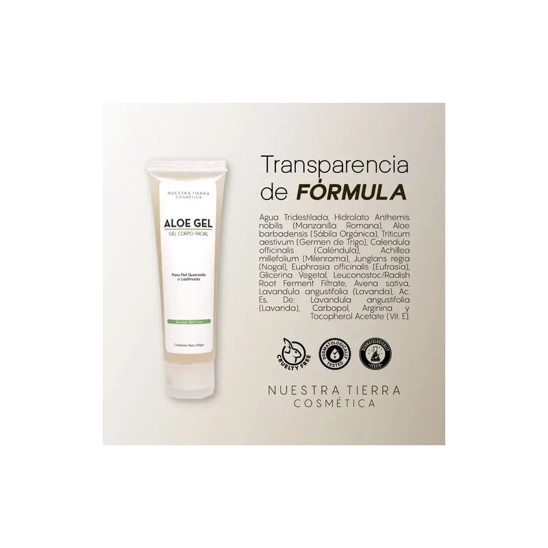 Gel Orgánico De Aloe Vera Y Lavanda Calmante-cicatrizante