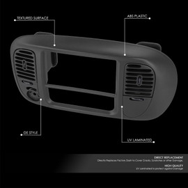 DNA MOTORING Center Dash Radio Bezel Dashboard Climate Panel Trim Compatible with 97-03 Ford F150 / 04 F150 Heritage / 97-02 Expedition 4WD, Black, ZTL-Y-0306-BK