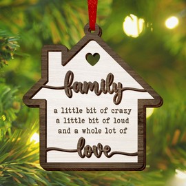 GEEMBI Family Funny Gifts for Mom, Dad, Christmas Ornaments 2024, Family Reunion Gifts for Women, Men, House Warming Gifts New Home - Christmas Tree Decoration Wooden Ornaments