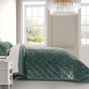 EVERGRACE Luxury Crushed Velvet Quilt Set King Size, Diamond Quilted