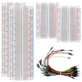 Sunxeke 65 Pcs 4 Values Flexible Breadboard Jumper Wires with 2 Pcs 830 Tie Points Breadboard & 2 Pcs 400 Tie Point Breadboard